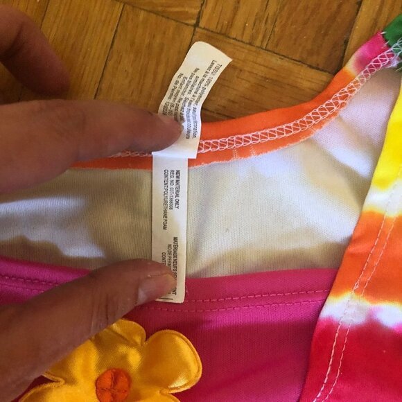 Girl's colourful clown or flower costume top - multicolour - medium Size 8-10 - Picture 2 of 3